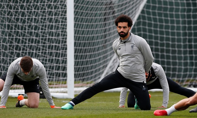 Soccer Football - Champions League - Liverpool Training - Melwood Training Ground, Liverpool, Britain - April 3, 2018 Liverpool's Mohamed Salah during training Action Images via Reuters/Craig Brough