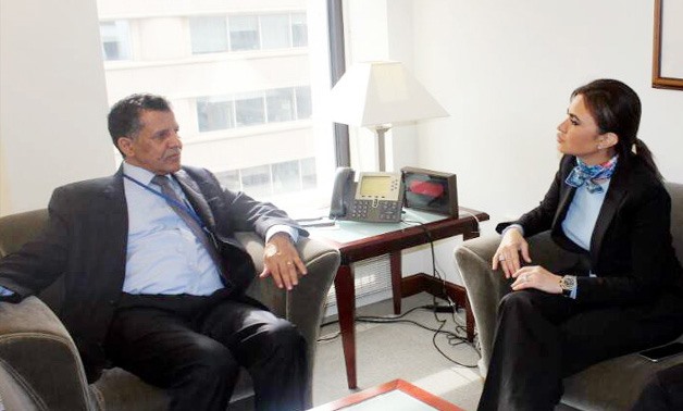 Sahar Nasr (R) and Yousef bin Ibrahim Al-Bassam (L) during the meeting - Press photo
