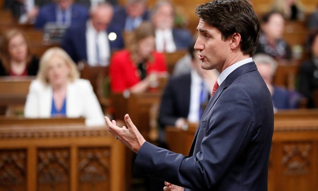 FILE PHOTO: Canada's Prime Minister Justin Trudeau speaks during Question Period in the House of Commons on Parliament Hill in Ottawa, Ontario, Canada March 20, 2018. REUTERS/Chris Wattie
