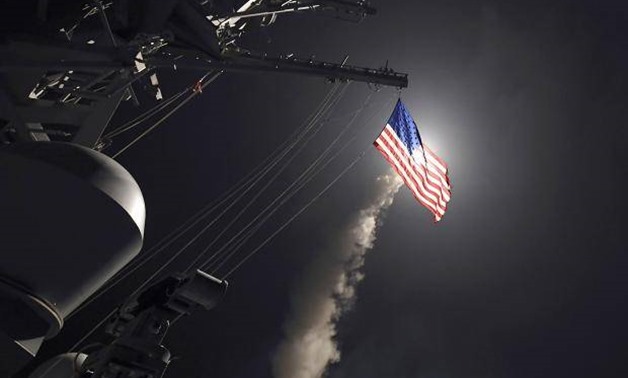The guided-missile destroyer USS Porter (DDG 78) launches a tomahawk land attack missile in the Mediterranean Sea / AP
