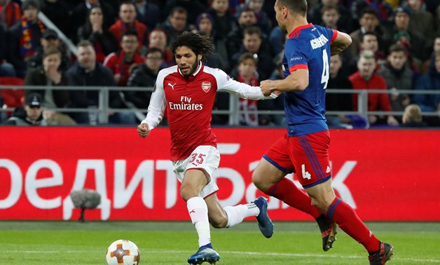 Soccer Football - Europa League Quarter Final Second Leg - CSKA Moscow v Arsenal - VEB Arena, Moscow, Russia - April 12, 2018 Arsenal's Mohamed Elneny in action REUTERS/Grigory Dukor
