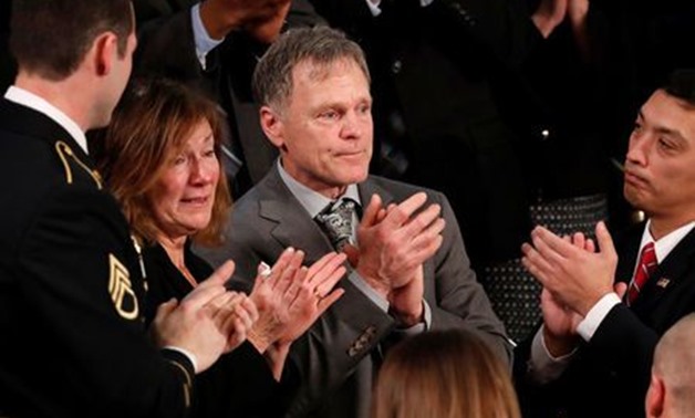 American student Otto Warmbier's parents Fred and Cindy Warmbier applaud as U.S. President Donald Trump talks about the death of their son Otto after his arrest in North Korea during the State of the Union address to a joint session of the U.S. Congress o