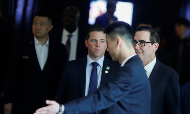 U.S. Treasury Secretary and member of a U.S. trade delegation Steven Mnuchin leaves a hotel in Beijing, China, May 4, 2018. REUTERS/Thomas Peter