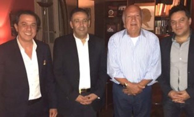 Prominent Musician Omar Khairat (Second R), Former Minister of Investment Ashraf Salman (Second L), Businessman Mohammed Tala'at, Businessman Ashraf Abaza - Photo via Youm7 