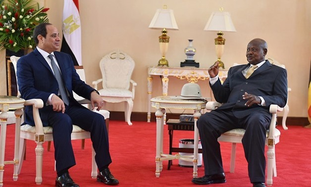 File- President Abdel Fatah al-Sisi with Ugandan counterpart Yoweri Museveni
