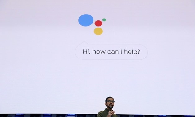 Google CEO Sundar Pichai delivers the keynote address at the Google I/O 2018 Conference at Shoreline Amphitheater on May 8, 2018 in Mountain View, California

