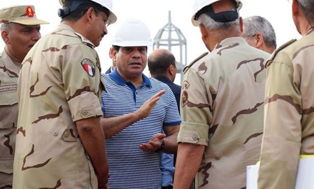 President Abdel Fatah al-Sisi inspects several ongoing projects in the new Administrative Capital City early Friday, May 11, 2018