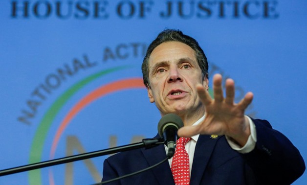 FILE PHOTO: New York Gov. Andrew Cuomo (D-N.Y.), speaks to guests during the National Action Network (NAN) Dr. Martin Luther King, Jr. Day Public Policy Forum in the Harlem borough of New York City, New York, U.S., January 15, 2018. REUTERS/Eduardo Munoz