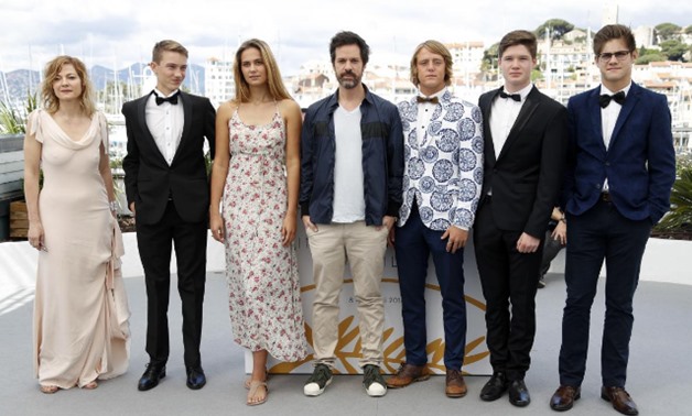71st Cannes Film Festival - Photocall for the film "The Harvesters" (Die Stropers) in competition for the category Un Certain Regard - Cannes, France, May 15, 2018. Director Etienne Kallos with cast members Juliana Venter, Alex van Dyk, Lily Bertish, Josh