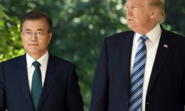 © AFP/File | Trump and Moon have agreed to "work closely" to ensure the US President's meeting with North Korea's Kim Jong Un is a success