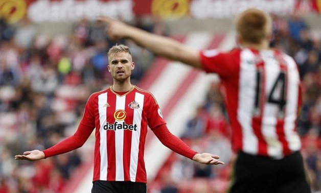 The Stadium of Light - 1/10/16 Sunderland's Jan Kirchhoff reacts Action Images via Reuters / Lee Smith Livepic EDITORIAL USE ONLY.