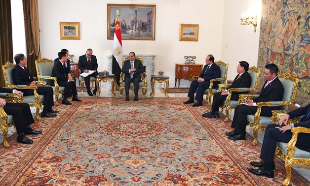 President Sisi meets with delegation of Vietnamese ruling Communist Party's Central Committee’s Information and Education Commission and Politburo- Press photo. 