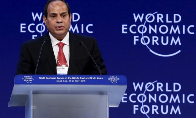 Egyptian President Abdel Fattah al-Sisi addresses the World Economic Forum in Jordan. (photo credit: REUTERS)