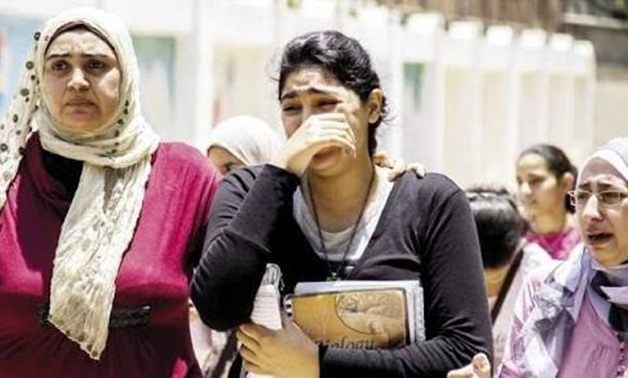 Thanaweya Amma students crying following an exam – file photo