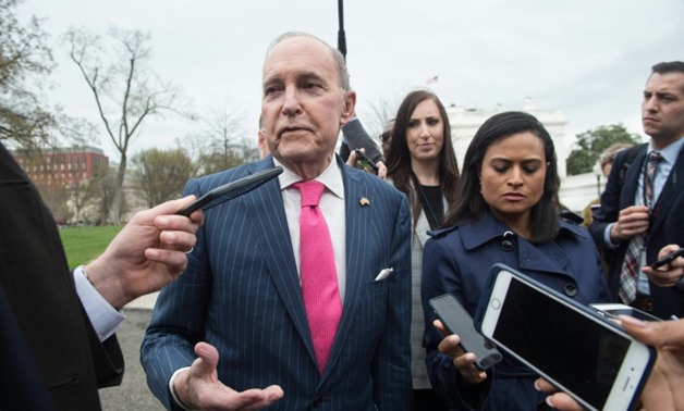 Larry Kudlow, Director of the National Economic Council, pictured here at the White House on April 4, 2018
