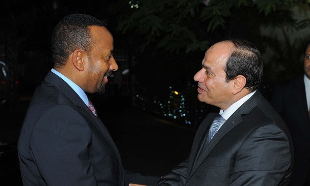 Egyptian President Abdel Fatah al Sisi meets Ethiopian Prime Minister  Abiy Ahmed Ali on Saturday - Press photo