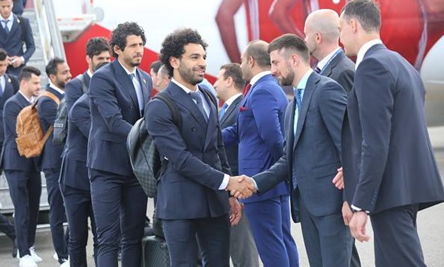 The Egyptian national football team upon arrival to Russia for World Cup 2018 on June 10, 2018 - Press photo/FIFA official Facebook page