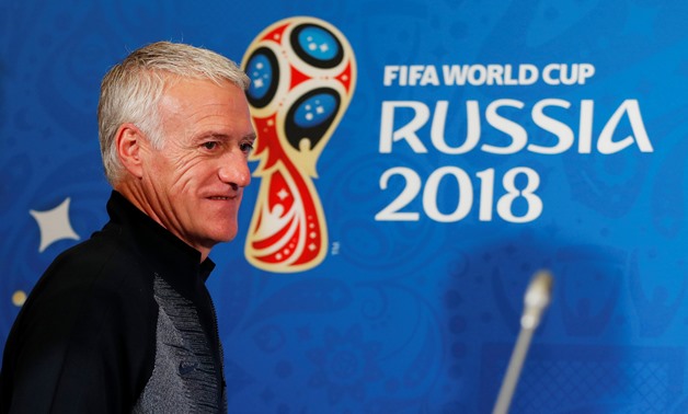 Soccer Football - World Cup - France Press Conference - Kazan Arena, Kazan, Russia - June 29, 2018 France coach Didier Deschamps during the press conference  REUTERS/John Sibley
