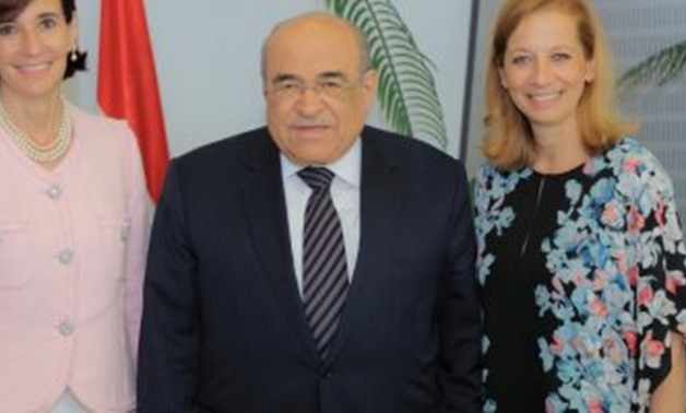The head of Bibliotheca Alexandrina Mostafa el Feki along with Dima Zewil the wife of the late great Egyptian scientist Ahmed Zewil - Egypt Today.