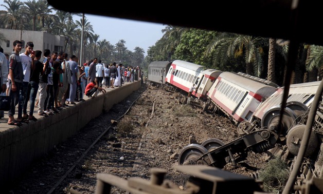 Upper Egypt-bound train derailed on Friday in Giza, leaving 55 people injured- Egypt Today/Khaled Kamel