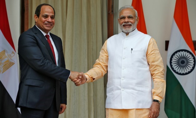 Egyptian President Abdel Fatah al-Sisi met PM Narendra Modi in New Delhi on 2 September - Reuters
