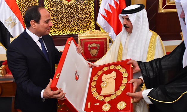 Egyptian President Abdel Fatah Sisi honored by Bahraini King Hamad bin Isa Al Khalifa hold discussions 