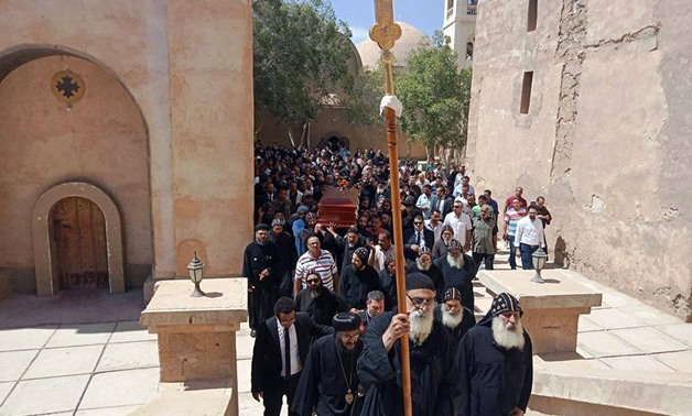 Monks& priests at funeral of Head of St. Macarius Monastery, Bishop Epiphanius - Press photo