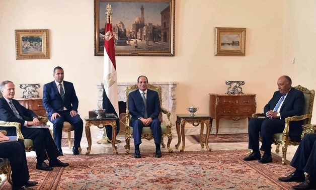 President Abdel Fatah al-Sisi met with Italian Minister of Foreign Affairs Enzo Moavero Milanesi on August 5, 2018 in Cairo - Press Photo
