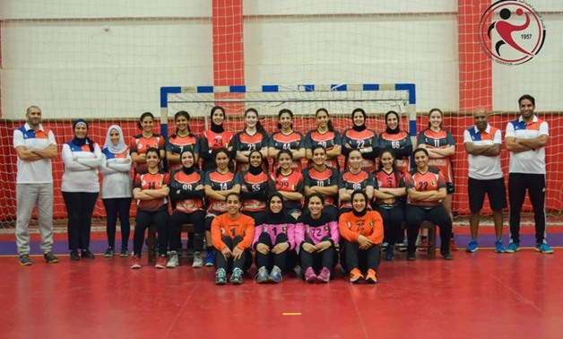FILE- Egyptian women’s youth national handball team