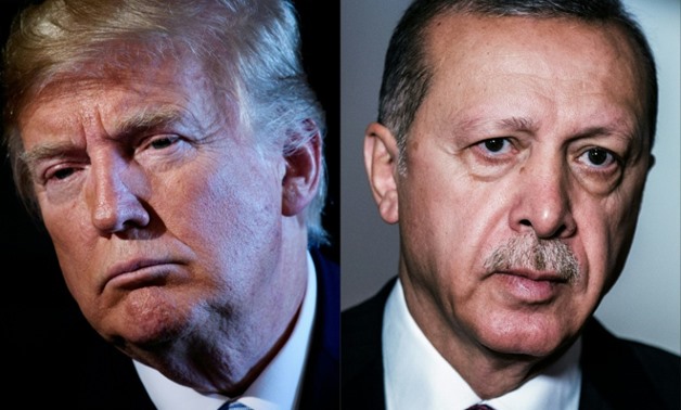 US President Donald Trump and Turkish counterpart President Recep Tayyip Erdogan  - AFP
