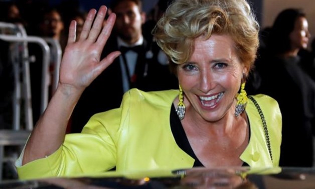 FILE PHOTO: 70th Cannes Film Festival - Screening of the film "The Meyerowitz Stories" (New and Selected) in competition - Red Carpet Arrivals - Cannes, France. 21/05/2017. Cast member Emma Thompson poses. REUTERS/Eric Gaillard.