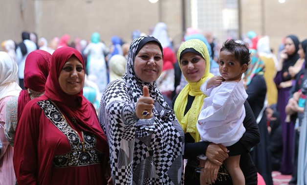 Egyptian women celebrating Eid al-Adha after performing Eid prayers - Photo by Mohamed el-Hosary/Egypt Today