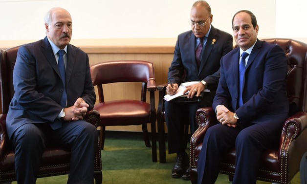 Belarus' President Alexander Lukashenko (L) and President Abdel Fatah al-Sisi- press photo