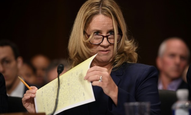 Christine Blasey Ford, the woman accusing Supreme Court nominee Brett Kavanaugh of sexually assaulting her at a party 36 years ago, testifies before the US Senate Judiciary Committee
