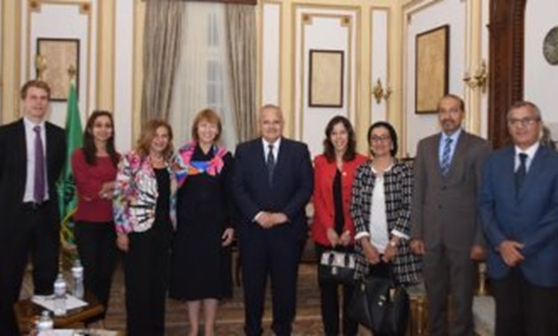 President of Cairo University meets Director of British Council in Egypt - Press Photo