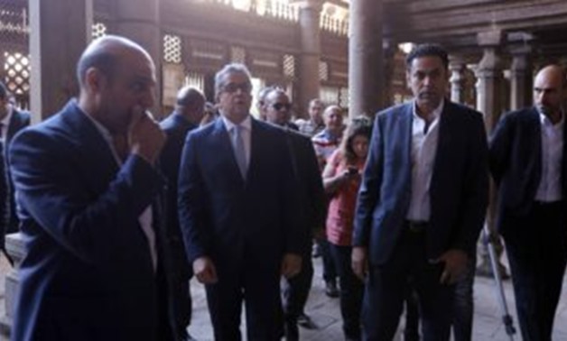 Min. of Antiquities during inspection of restoration works - Egypt Today.