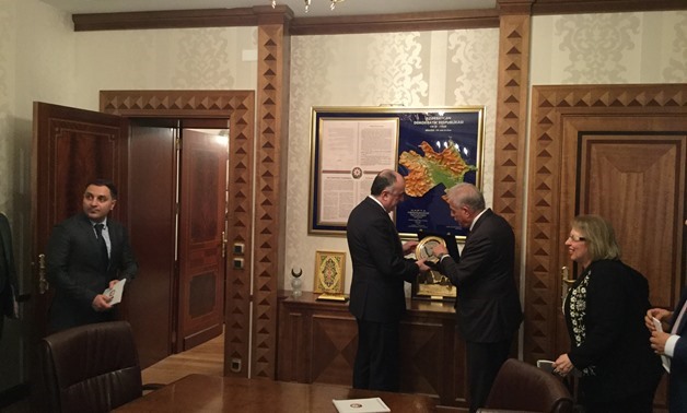 Governor of South Sinai Khalid Fuda with Azerbaijan Culture and Tourism Minister Abulfas Garayev in Baku November 16, 2017 – Press Photo
