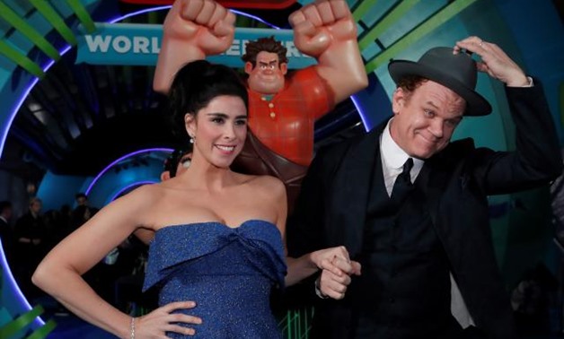 Cast members John C. Reilly and Sarah Silverman pose at the premiere for the movie "Ralph Breaks the Internet" at El Capitan theatre in Los Angeles, California, U.S., November 5, 2018. REUTERS/Mario Anzuoni.
