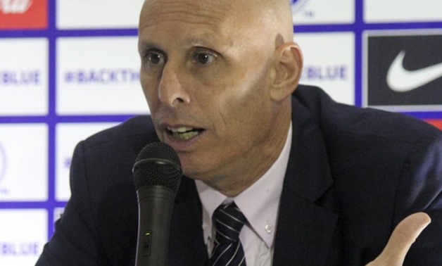 FILE PHOTO: Indian coach Stephen Constantine talks to reporters after their World Cup qualifying soccer match against Guam in Bengaluru November 12, 2015. REUTERS/Robin Paxton
