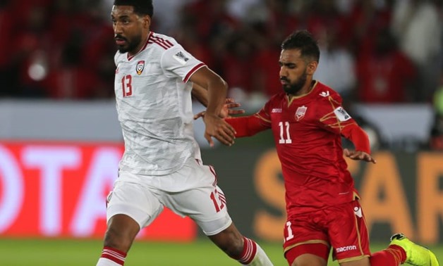 UAE player challenges Bahraini defender for the ball - Photo Courtesy of AFC.Com 