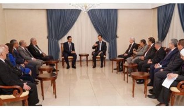 Syrian President Bashar al-Assad received on January 7, 2019 the delegation of the Arab Lawyers Union (ALU) - Press Photo 
