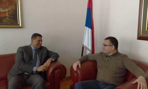 Egyptian Ambassador to Serbia Amr Aljowaily met with  Branislav Nedimovic, Minister of Agriculture, Forestry and Water Management - Press photo