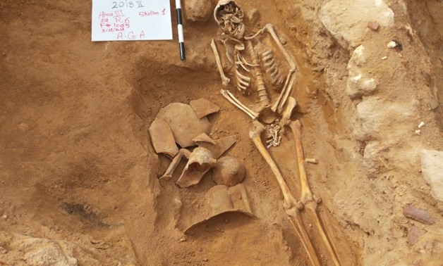 FILE - A skeleton discovered among the discovered elements in Al Amriya