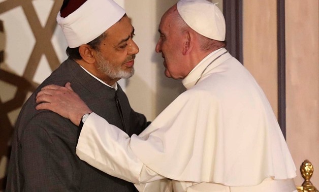FILE: Sheikh Ahmad el Tayyeb and Pope Francis 