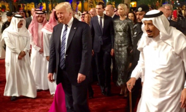 Jared Kushner and Ivanka Trump (center) with President Trump and King Salman in Saudi Arabia - Image courtesy Ivanka Trump's official Twitter account