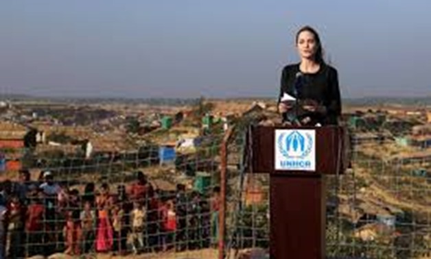 Actor Angelina Jolie visits a Rohingya refugee camp in Cox's Bazar, Bangladesh, February 5, 2019. REUTERS/Stringer
