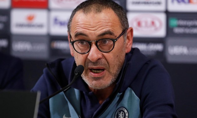 December 12, 2018 Chelsea manager Maurizio Sarri during the press conference Action Images via Reuters/Matthew Childs