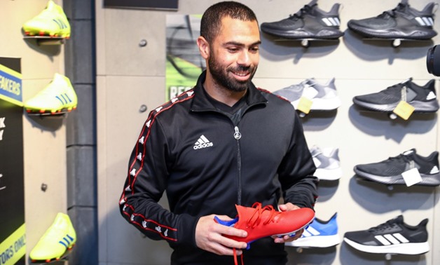 Ahmed Fathi in a feet meet at the new Adidas Mohandseen Lebanon street branch - Press photo 