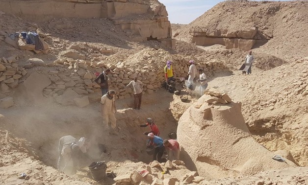 The ram-headed sphinx was discovered in an ancient quarry. (Gebel el-Silsila Project)
