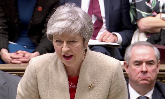 Britain's Prime Minister Theresa May speaks in the Parliament in London, Britain, March 29, 2019 in this screen grab taken from video. Reuters TV via REUTERS
